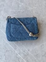 CHANEL CAMELLIA DENIM SWEETHEART MEDIUM FLAP BAG - Image 2