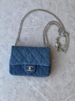 CHANEL CAMELLIA DENIM SWEETHEART MEDIUM FLAP BAG